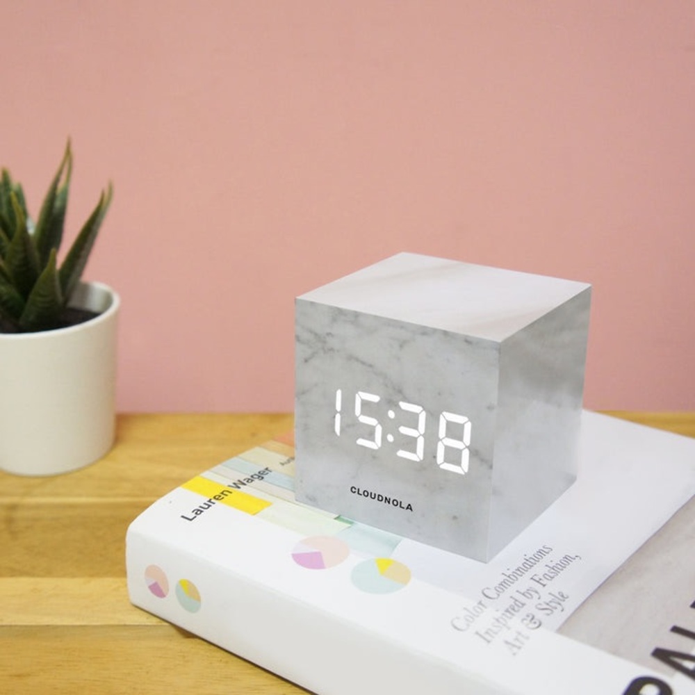 Marble-look Block Clock